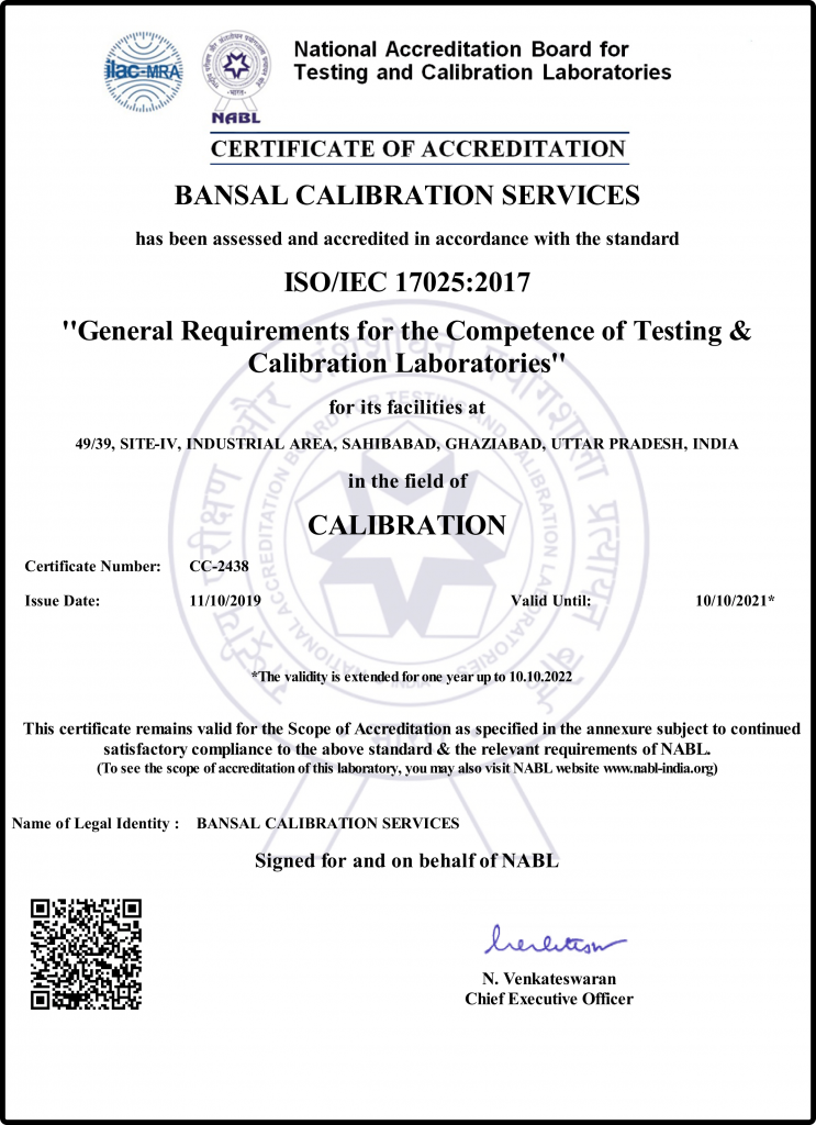 Certifications – Bansal Calibration And Test Lab Pvt. Ltd.