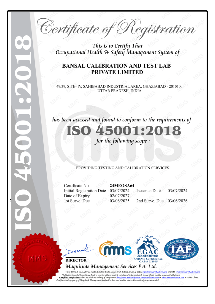 BANSAL CALIBRATION45001-2